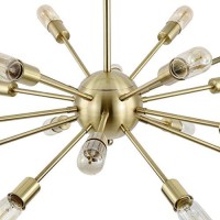 Light Society Sputnik 18-Light Chandelier Pendant, Brushed Bronze, Mid Century Modern Industrial Starburst-Style Lighting Fixture (Ls-C115-Brs)