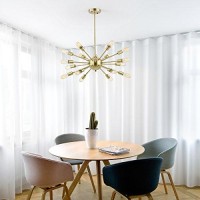 Light Society Sputnik 18-Light Chandelier Pendant, Brushed Bronze, Mid Century Modern Industrial Starburst-Style Lighting Fixture (Ls-C115-Brs)