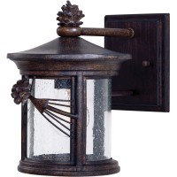 Minka Lavery Rustic Outdoor Wall Light 9151-A357 Abbey Lane Exterior Wall Lantern, 1 Light 60 Watt, Iron Oxide