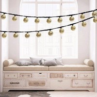 Solar String Light Outdoor, Goodia 30 Led Gold Moroccan Waterproof Warm White String Lights For Curtain,Bedroom,Patio,Lawn,Landscape,Fairy Garden,Home,Wedding,Holiday,Christmas Tree,New Year,Party