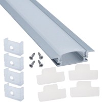 Litever 10 Pack Recess Aluminum Channels For Led Strips 1 Meter 33 Ft Flush Mounting For Max 12Mm Wide Flexible Or Rigid Led