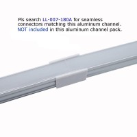 Litever 6-Pack Aluminum Channels Deep Square Trimless 1 Meter/3.3 Ft Aluminum Channel For 12Mm Width 5050 5730 2835 Led Strip Mounting Frosted Diffuser With End Caps Mounting Clips Ll-007-A-(6-Pack)