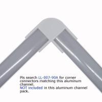 Litever 6-Pack Aluminum Channels Deep Square Trimless 1 Meter/3.3 Ft Aluminum Channel For 12Mm Width 5050 5730 2835 Led Strip Mounting Frosted Diffuser With End Caps Mounting Clips Ll-007-A-(6-Pack)