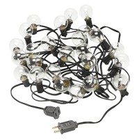 Radiance Clear String Globe Lights, 25 Ft, Black Wire, G40 Bulb