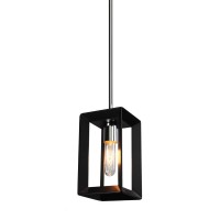 The Vineyard collection features a simple and sophisticated design with square tubing and glass bobechFeaturescollection VineyardWidth 5 inLength 5 inHeight 875 inBulb Info 1 x 100 60WMaterial MetalLooks Beautiful and ElegantFinish Black 38 chrome