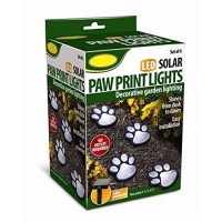 Set Of 4 Led Solar Pet Paws Animal Prints Outdoor Lamp Lantern Path Landscape Garden Lights - Decorative