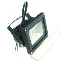 Quans 10W 12V 24V Dc Ac Led Flood Light Lamp Floodlight Security Outdoor Waterproof Ultra Bright Black, 4Pcs Warm White