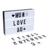 Lightess Cinema Light Box With Free Combination Letters And Led Light Message Board Lamp A4 Size, 90 Signs