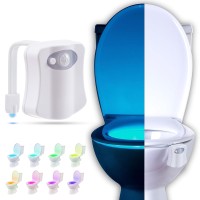 Rainbowl Toilet Bowl Night Light With Motion Sensor - Funny Mens Stocking Stuffers 2023 - Unique Cool Gadget - Gag Christmas Gift For Dad, Boyfriend, Husband - White Elephant Gifts Idea, Secret Santa