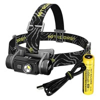 Nitecore Hc60 1000 Lumen Usb Rechargeable Led Headlamp, 3400 Mah Rechargeable Battery Plus Lumentac Adapters (White Light)