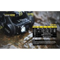 Nitecore Hc60 1000 Lumen Usb Rechargeable Led Headlamp, 3400 Mah Rechargeable Battery Plus Lumentac Adapters (White Light)