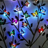 Takson Led Butterfly Decoration Light Butterfly Sticker Wall Light For Garden,Backyard,Lawn,Party,Festive(12Pcs)