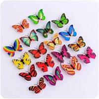 Takson Led Butterfly Decoration Light Butterfly Sticker Wall Light For Garden,Backyard,Lawn,Party,Festive(12Pcs)