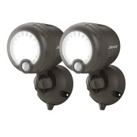 Beams Mb360Xt 200 Lumen Wireless Battery Operated Powered Motion Sensing Led Spotlight, 2-Pack, Brown