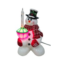 Snowman Night Light With Glitter Bubble Light Ceramic