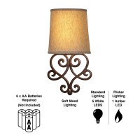 It'S Exciting Lighting Heart Wireless Wall Sconce, Tan Shade Bronze Base