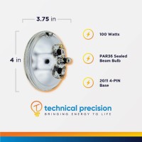 Technical Precision 100W 13V Par36 Flood Light Halogen Sealed Beam Replacement For Ge 4700 Bulb Boat Spotlight Aircraft Landing