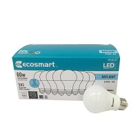 Ecosmart 8 Pack Led A19 Light Bulb, Soft White , 60W Equivalent (A19 Daylight)