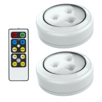 Brilliant Evolution Stick On Lights With Remote - Lights For Under Cabinets In Kitchen - Under Cabinet Lighting - Wireless Tap On Led Puck Lights - Under Counter Lights - Battery-Powered Lights (2Pk)