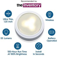 Brilliant Evolution Led Puck Light 6 Pack With Remote & 18 Batteries Included - Wireless Led Under Cabinet Lighting - Under Counter Lights For Kitchen - Stick On Battery Operated Lights