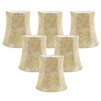 Meriville Set Of 6 Faux Leather Clip On Chandelier Lamp Shades, 3.5-Inch By 4.5-Inch By 4.5-Inch