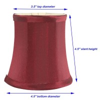 Meriville Chandelier Lamp Shades, 3-Inch By 4.5-Inch By 4.5-Inch, Clip-On (Set Of 5, Burgundy)