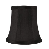 Meriville Set Of 6 Black Faux Silk Clip On Chandelier Lamp Shades, 3.5-Inch By 5-Inch By 4.75-Inch