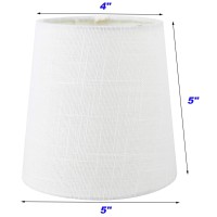 Meriville Set Of 5 Off White Linen Clip On Chandelier Lamp Shades 4Inch By 5Inch By 5Inch