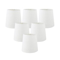 Meriville Set Of 6 Off White Linen Clip On Chandelier Lamp Shades 4Inch By 5Inch By 5Inch