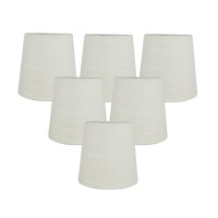 Meriville Set Of 6 Eggshell Linen Clip On Chandelier Lamp Shades 4Inch By 5Inch By 5Inch