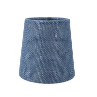 Meriville Set Of 6 Denim Blue Burlap Clip On Chandelier Lamp Shades, 3.5-Inch By 4.5-Inch By 4.5-Inch