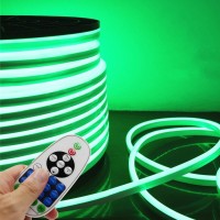 Led Neon Light, Iekov� Ac 110-120V Flexible Led Neon Strip Lights, 120 Leds/M, Waterproof 2835 Smd Led Rope Light + Controller Power Cord For Home Decoration (16.4Ft/5M, Green)