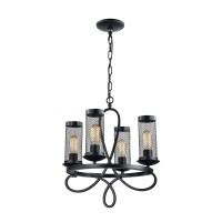 4Lt Pendant Lamp - Finish Rustic Black