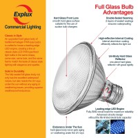 Explux Commercial-Grade Led Par30 Short Neck Flood Light Bulbs, 75W Equivalent, 40000 Hours, Dimmable, Full-Glass Waterproof & Anti-Ageing, Bright White 3000K, 6-Pack