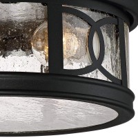 John Timberland Capistrano Mission Flush-Mount Outdoor Ceiling Light Fixture Black 12