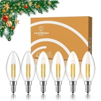 Dimmable E12 Led Candelabra Bulb Set - 4W, 40W Equivalent - 2700K Warm Light Vintage Style Candle Lightbulb For Chandelier, Ceiling Fan, Sconce, Desk Lamp Or Porch Lights, Torpedo Top (Pack Of 6)