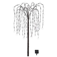 Collections Etc. Led Solar Willow Tree, Outdoor Solar Tree With Colorful Solar-Powered Lights With Adjustable Branches, White Lights