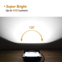 Lepower 50W Led Flood Light Outdoor, Work Light Plug In, 250W Halogen Bulb Equivalent, 4000Lm, 6000K, Ip66 Waterproof, Outdoor Led Lights Fixture For Backyard, Garden, Garage, Playground