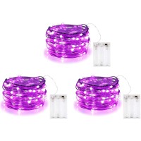 Bolweo Purple Fairy Lights Battery Operated 10Ft 30 Led String Lights Starry For Bedroom Decor Diwali Halloween Christmas Lights Tree Wedding Party Decoration