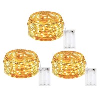 3 Pack Warm White Battery Powered Fairy Led String Lights10Ft 30Led Twinkle Lights Home Bedroom Indoor Outdoor Halloween Diwali