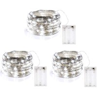 Bolweo 3 Pack Cool White Battery Operated Fairy String Lights 10Ft 30 Led Indoor Outdoor Home Garden Windows Halloween Diwali Ch