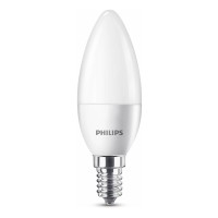 Philips Led Lamp Replaces Warm White (2700 Kelvin), 470 Lumens, Candle, Plastic, Warm White, E14, 5.5 W, 240 V