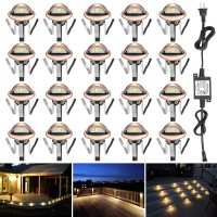 Fvtled 20Pcs Low Voltage Led Deck Lights Kit F138 Outdoor Garden Yard Decoration Lamp Recessed Landscape Pathway Step Stair War