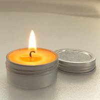 Bcandle Set 100% Beeswax Tea Light In Flat Tin Container With Screwtop Cover, For Camp, Outdoor, Sports Events, Fishing (8)