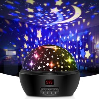 Scopow Star Projector Night Light For Kids Rotating Night Light On Ceiling Glow In The Dark For Bedroom Decor Starry Sky Led Lamp With Timer Birthday Gifts Toys For Baby Toddler Girls Boys-White