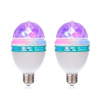 Trendbox 1 Pair E27 3W Led Full Color Rotating Auto Crystal Ball Bulb Ac 85-260V Mini Party Light Lamp Energy Saving Disco