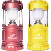 Mallome Camping Lantern Pink Yellow 2 Pack Lanterns For Power Outages Camping Lights For Tent Hanging Camp Light Tent Lamp Eme