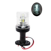 Pactrade Marine 12V Marine Boat Yacht Pontoon Navigation Anchor Light 360 Degrees All Around Nature White Led Splashproof Black Housing Uscg Certified Approved (Fixed Base (H=5.5