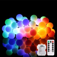 Aloveco Led String Lights 18Ft 50 Led Battery Operated Christmas Lights With Remote 8 Modes Waterproof Globe Starry Fairy Lights For Outdoor Indoor Bedroom Garden Xmas Party(Multicolor)