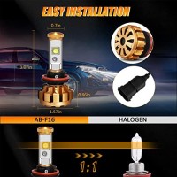 Auxbeam H11 Led Bulbs, H8 H9 H11 Led Conversion Kit 60W 6000Lm Xhp50 Led Chips Fog Light F-16 Series